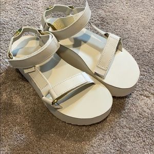 Teva platform sandals white